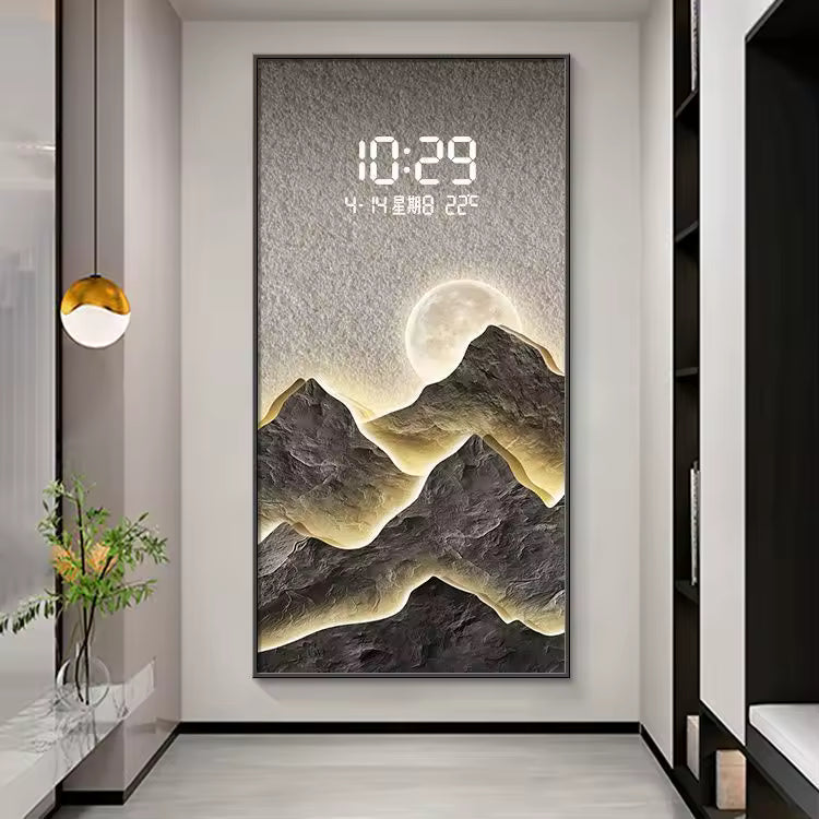 لوحة ديكور عصرية بساعة LED رقمية